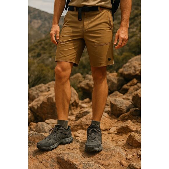 Howler Bros Shorts Mens 38 Brown Hiking Fishing Outdoor Comfort Casual Belted - Picture 1 of 3